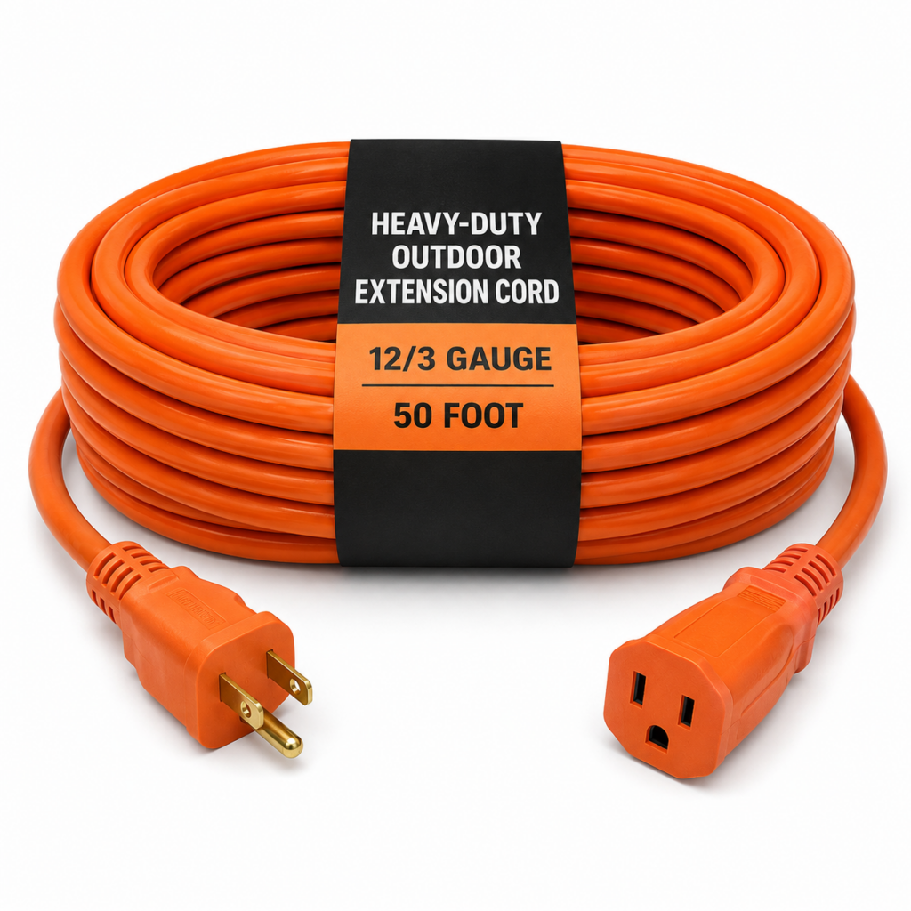 Heavy-Duty Outdoor Extension Cord — 12/3 Gauge, 50 Foot
