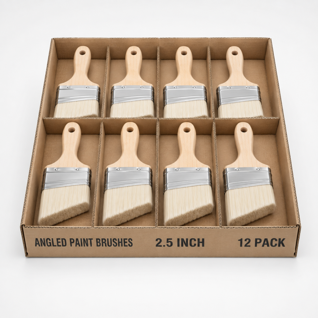Angled Paint Brushes — 2.5 Inch, 12-Pack