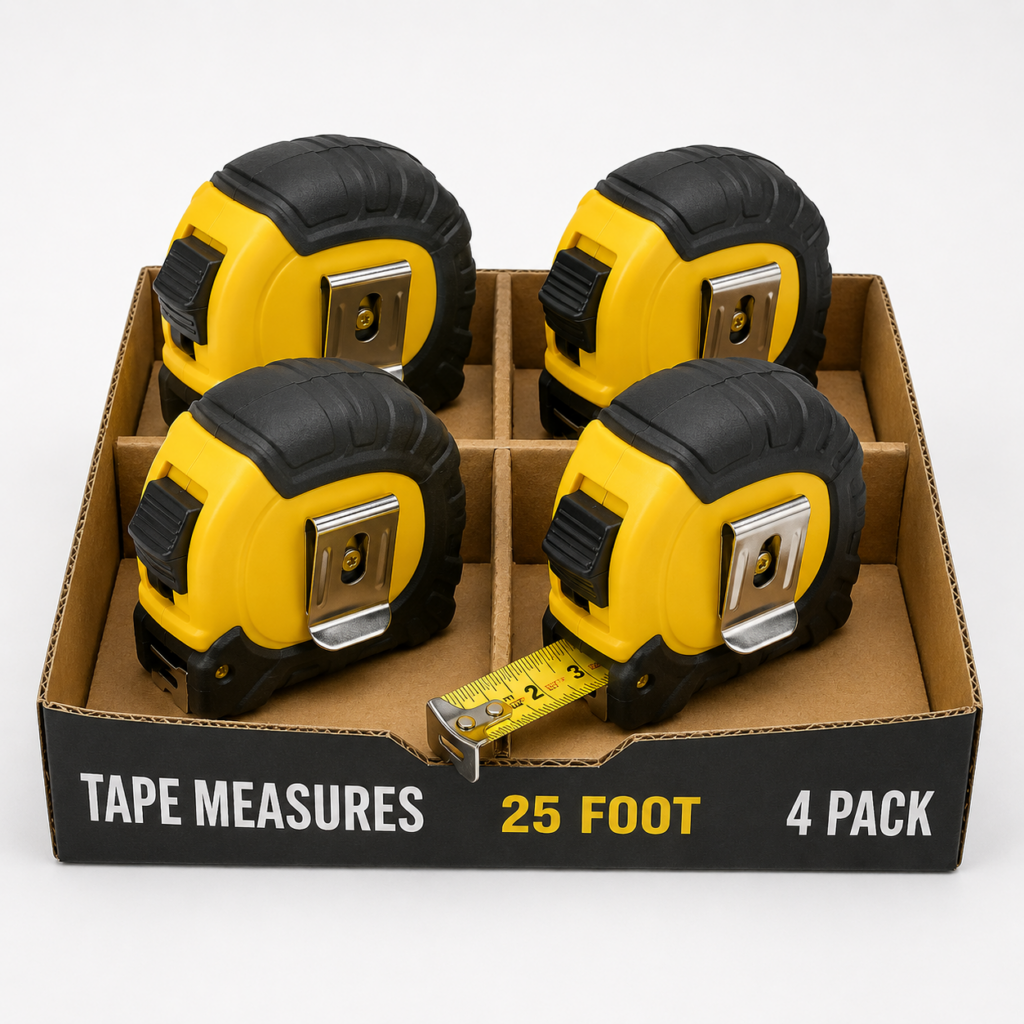 25-Foot Tape Measures — 4-Pack
