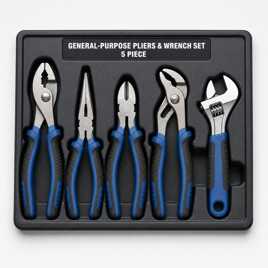 General-Purpose Pliers & Wrench Set — 5 Piece