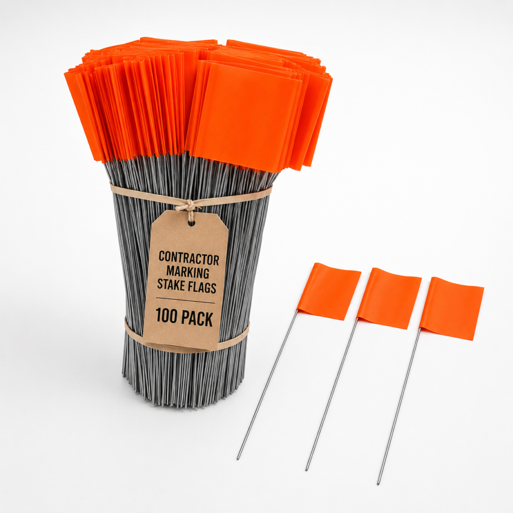 Contractor Marking Stake Flags — 100-Pack